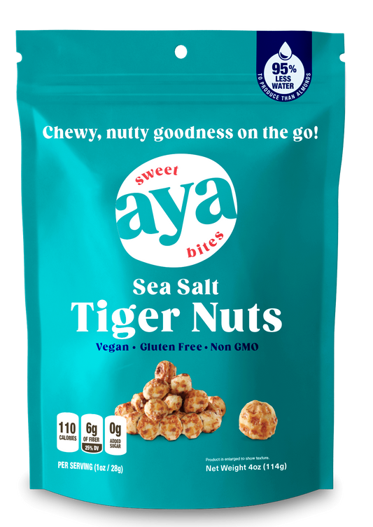 Sweet aya bites sea salt tiger nuts healthy, low-calorie, low-fat snack food